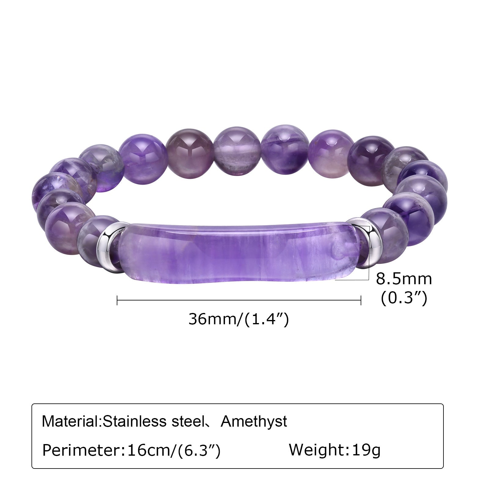 Amethyst Woven Beaded Bracelet for Women Fashion Jewelry Boho Style Elastic String Handmade Charm Bracelets Gift for Her - CN Heal Vibe