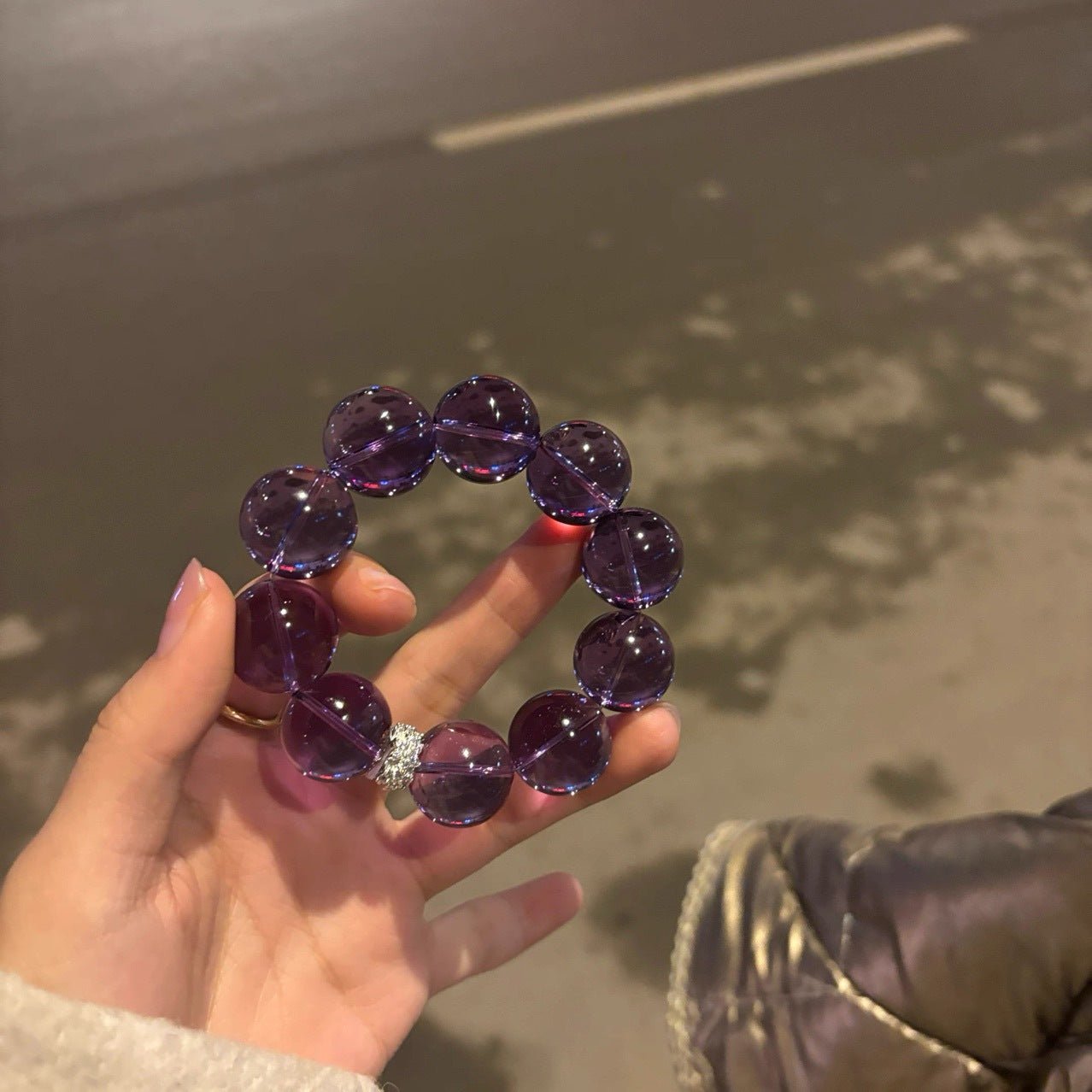 Collectible Amethyst Bracelet Large Beads Single Strand - CN Heal Vibe