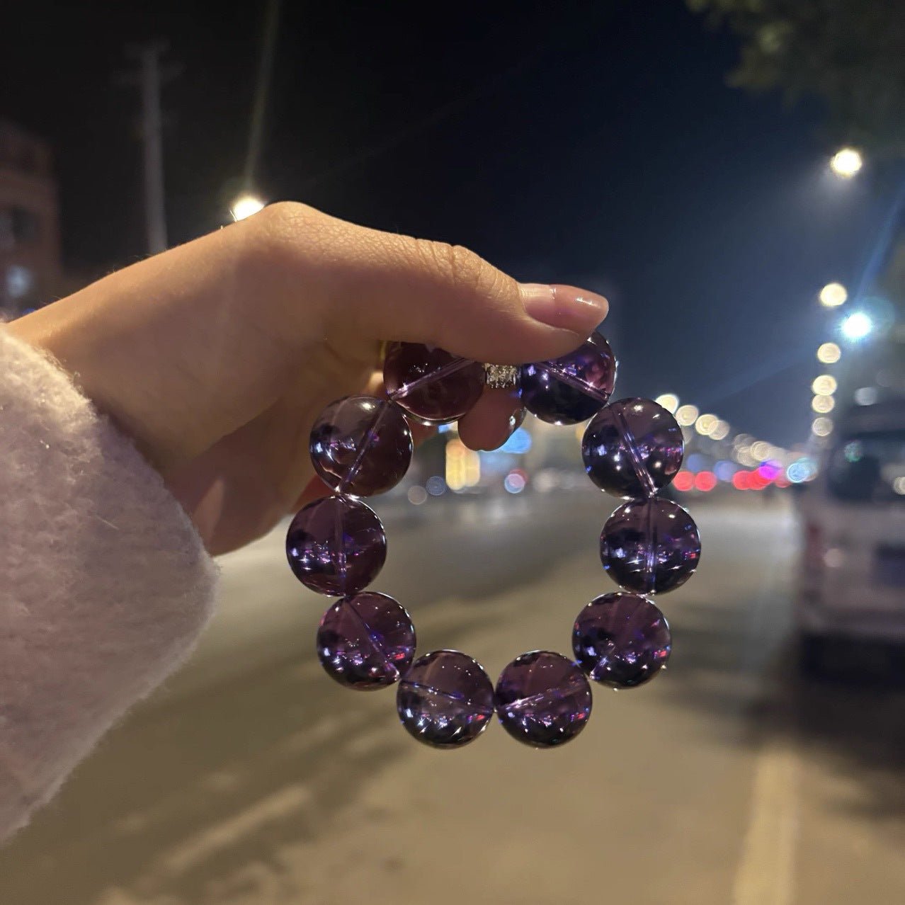Collectible Amethyst Bracelet Large Beads Single Strand - CN Heal Vibe