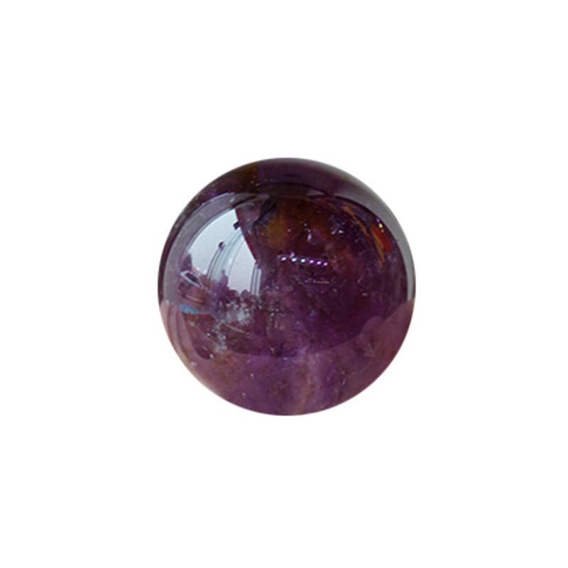 Natural Brazilian Amethyst Crystal Sphere Handcrafted from Raw Stone Decorative Ornament for Home Office Decoration and Good Luck Gift - CN Heal Vibe