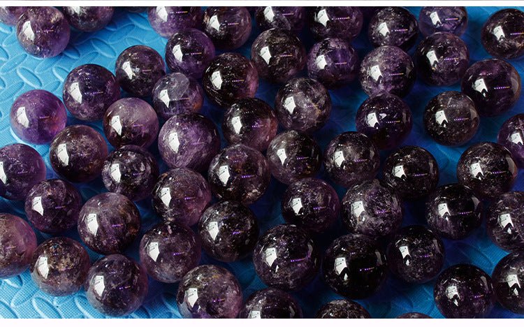 Natural Brazilian Amethyst Crystal Sphere Handcrafted from Raw Stone Decorative Ornament for Home Office Decoration and Good Luck Gift - CN Heal Vibe