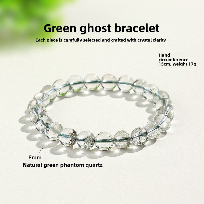 Natural Green Phantom Bracelet Unisex Simple Versatile Layered Crystal Bead Bracelet - CN Heal Vibe