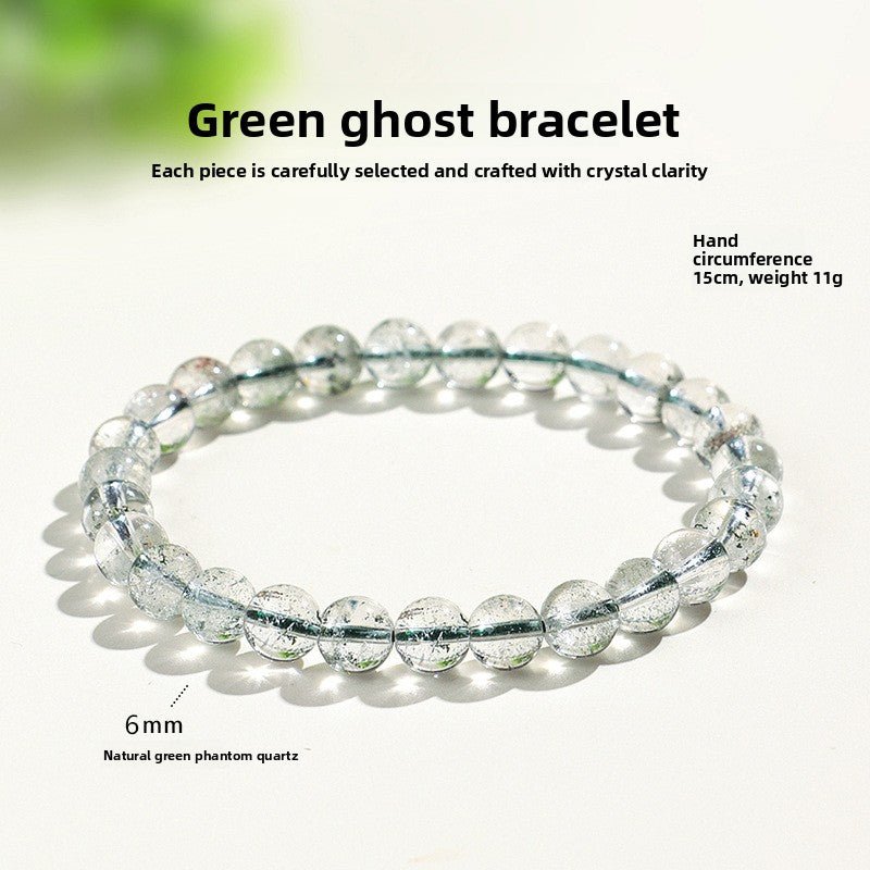 Natural Green Phantom Bracelet Unisex Simple Versatile Layered Crystal Bead Bracelet - CN Heal Vibe