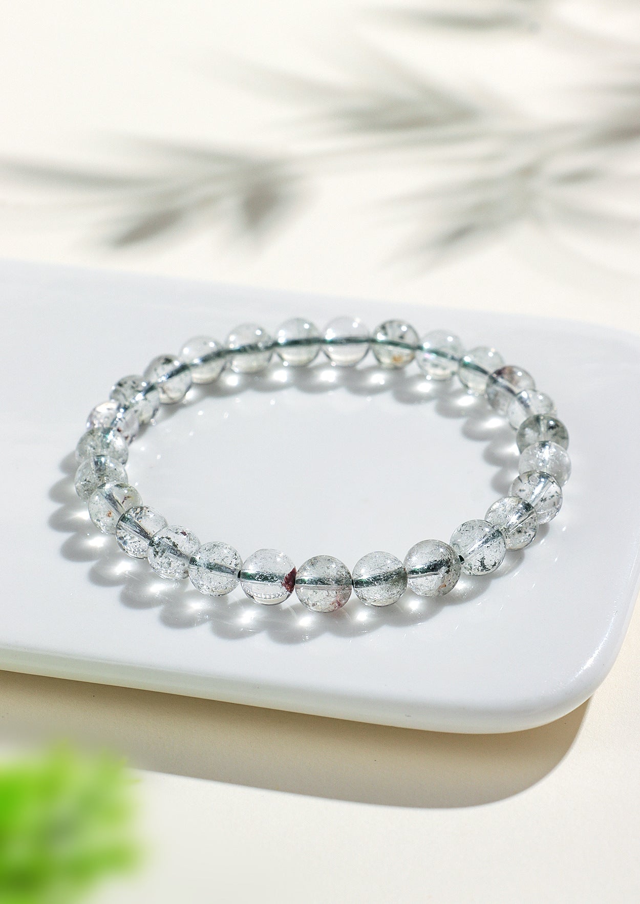 Natural Green Phantom Bracelet Unisex Simple Versatile Layered Crystal Bead Bracelet - CN Heal Vibe