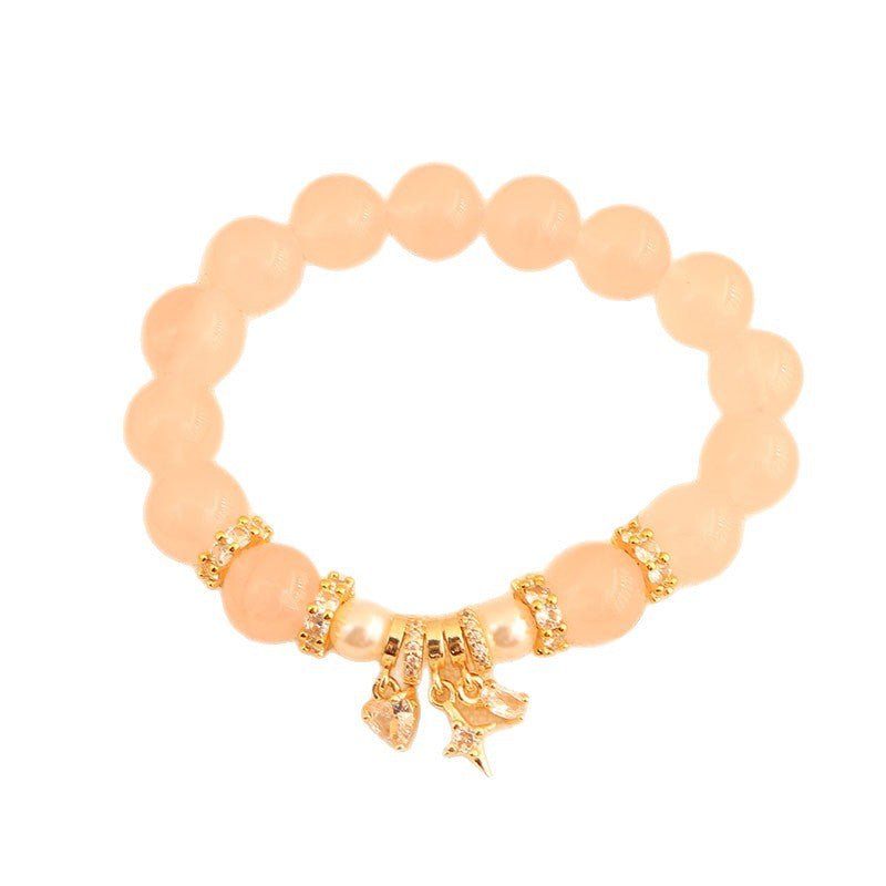 Natural Pink Crystal Bracelet Light Luxury Elegant Pink Crystal Zircon Bracelet High - end - CN Heal Vibe