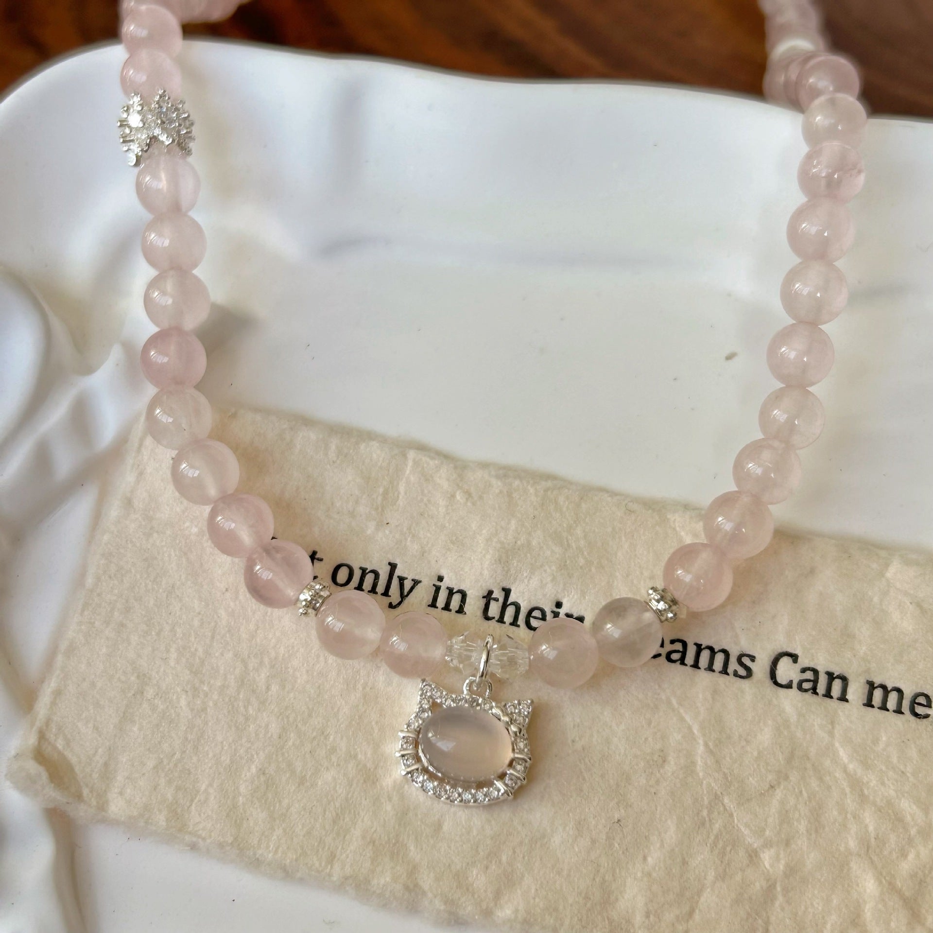 Natural Rose Quartz Double Circle Bracelet Love Energy Stone - CN Heal Vibe