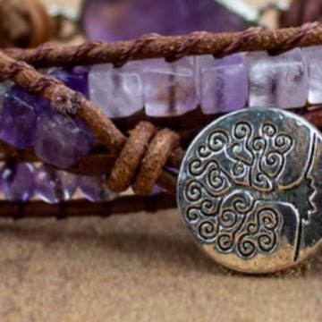 Natural Stone Amethyst Multi - layer Braided Bracelet Women's Jewelry Fashion Accessories for Her Gift - CN Heal Vibe