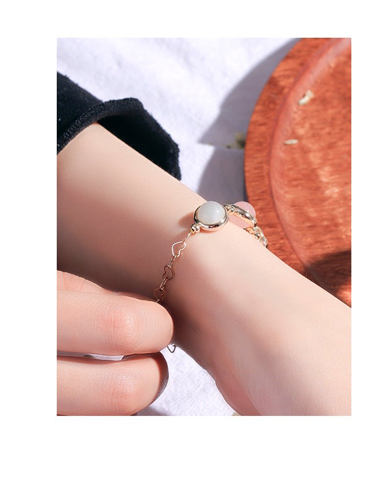 Natural Strawberry Quartz Bracelet for Women 7 Chakra Crystal Jewelry White Pink Amethyst Yellow Crystal Bangles for Gift Trendy Fashion Accessories Attract Luck Love Gift - CN Heal Vibe