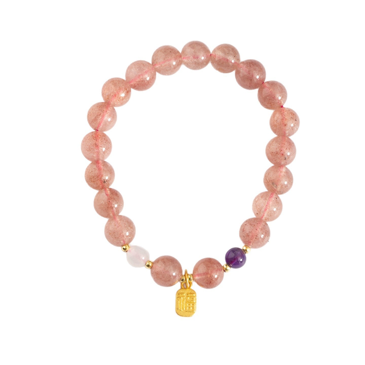 Strawberry Crystal Bracelet Attracts Peach Blossoms and Good Luck in Marriage - CN Heal Vibe