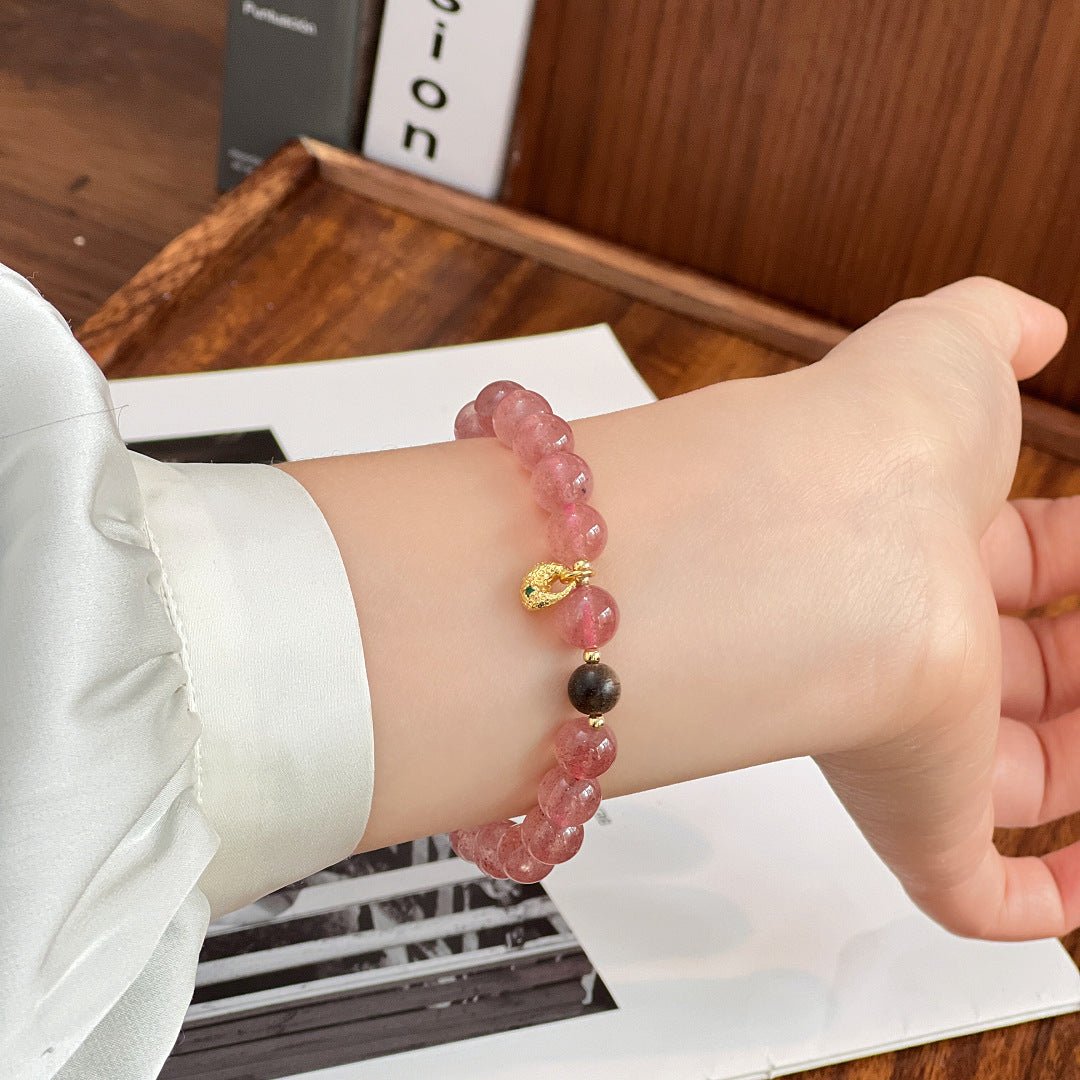 Strawberry Crystal Bracelet for Women, Attracting Love and Prosperous Marriage, Crystal Bracelet Gift - CN Heal Vibe