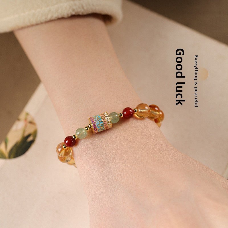 Yellow Crystal Bracelet for Women New Chinese Style Lucky Fortune - CN Heal Vibe