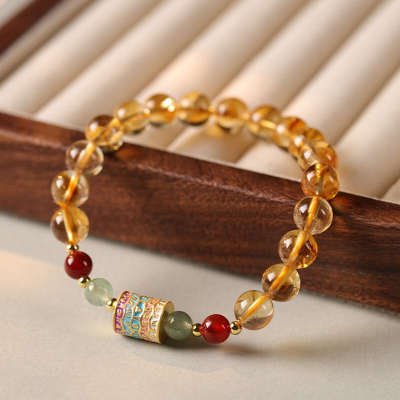 Yellow Crystal Bracelet for Women New Chinese Style Lucky Fortune - CN Heal Vibe